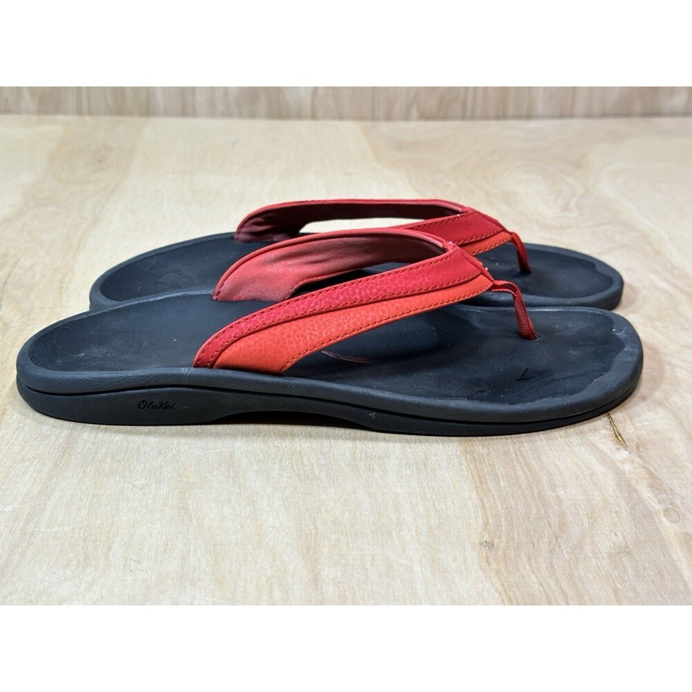 OluKai Ohana Women’s Flip Flops Thong Sandals Red Size 10 - Picture 3 of 7